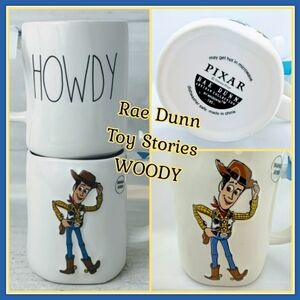 Rae Dunn, NWT, Disney Pixar, "Howdy" Toy Story Woody Mug, Artisan Collection